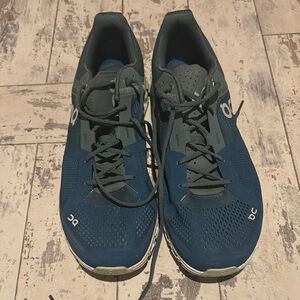 On Running Teal and Navy Sneakers
